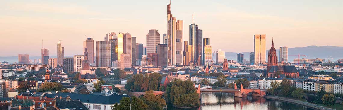 The city of Frankfurt in Germany