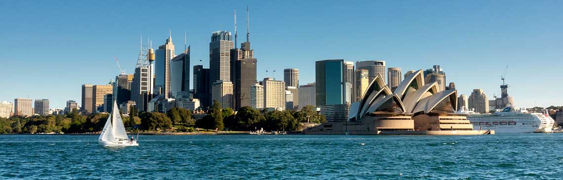 Waterfront view of Sydney Australia skyline